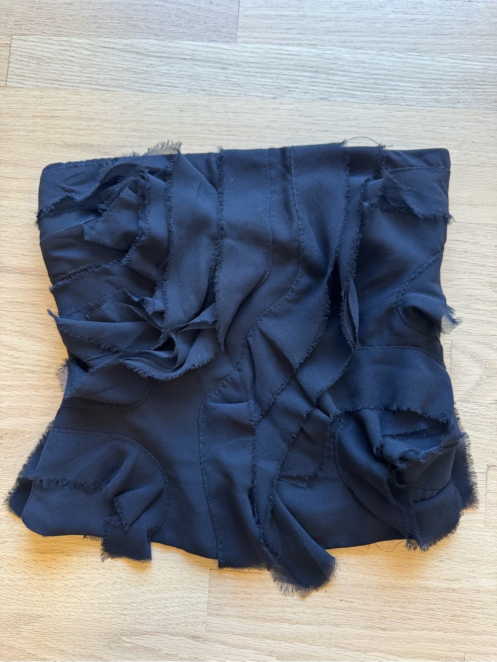 Zara Black Textured Strapless Top